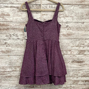 PURPLE SPARKLY SHORT DRESS-NEW