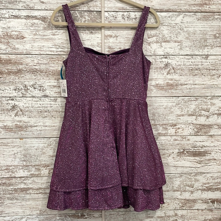 PURPLE SPARKLY SHORT DRESS-NEW