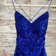 ROYAL BLUE SEQUIN MERMAID GOWN