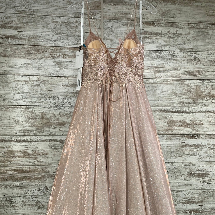 BLUSH SPARKLY A LINE GOWN-NEW