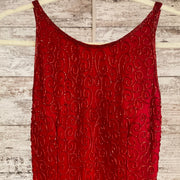 RED SPARKLY LONG EVENING GOWN