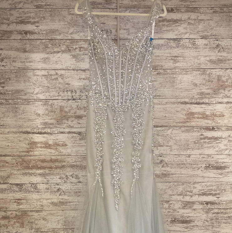 SILVER SPARKLY MERMAID GOWN