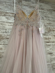 BLUSH SPARKLY A LINE GOWN-NEW