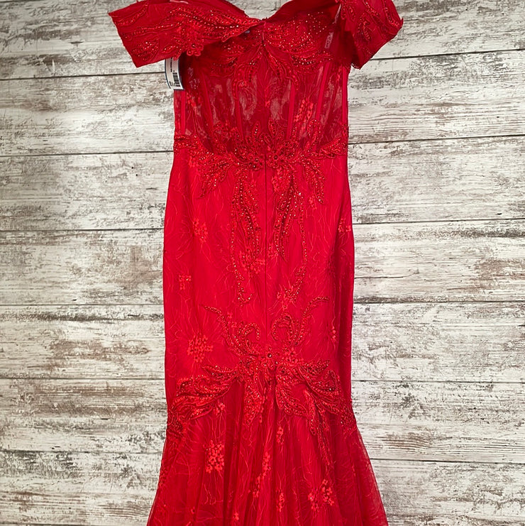 RED SPARKLY MERMAID GOWN-NEW