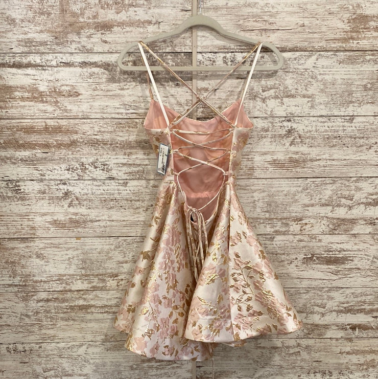 IVORY/FLORAL SHORT DRESS