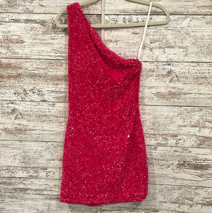 PINK SEQUIN SHORT DRESS