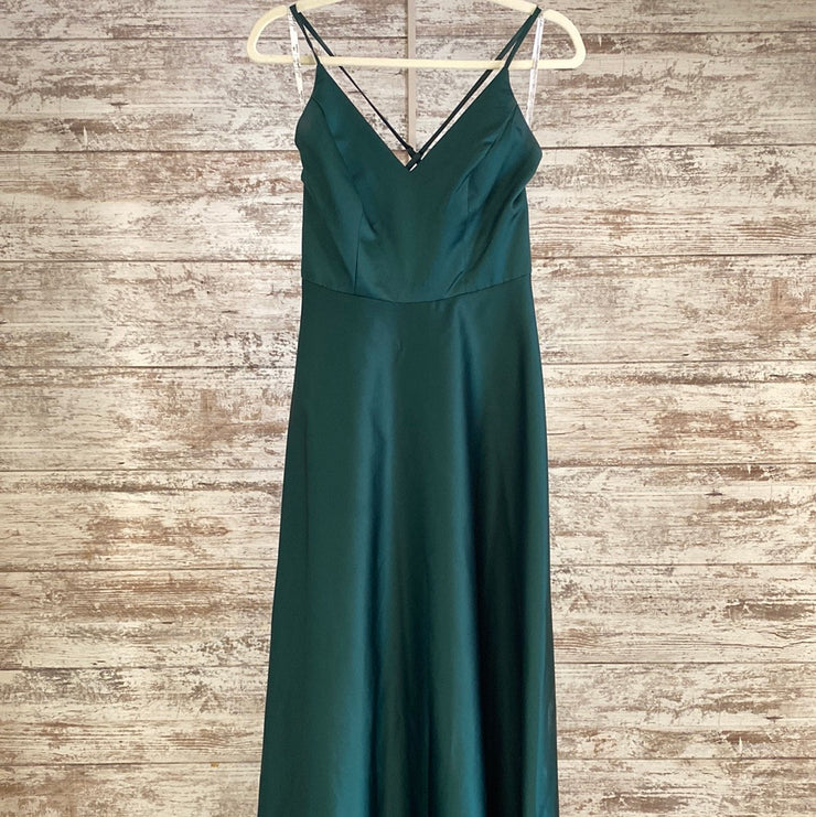 GREEN A LINE GOWN