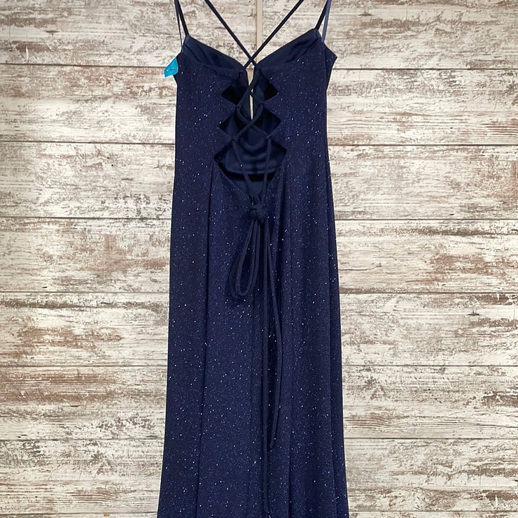 NAVY SPARKLY LONG DRESS (NEW)