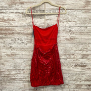 RED SPARKLY SHORT DRESS