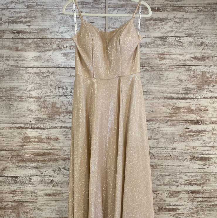 GOLD SPARKLY A LINE GOWN