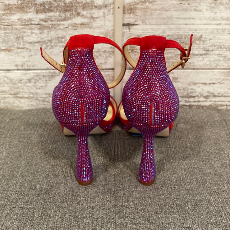 RED/BLUE SPARKLY HEELS $90