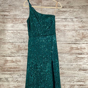 GREEN SPARKLY LONG DRESS