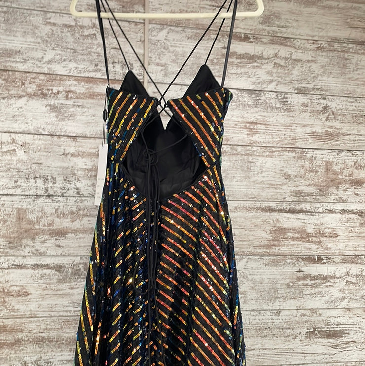 BLACK/COLORFUL A LINE GOWN-NEW