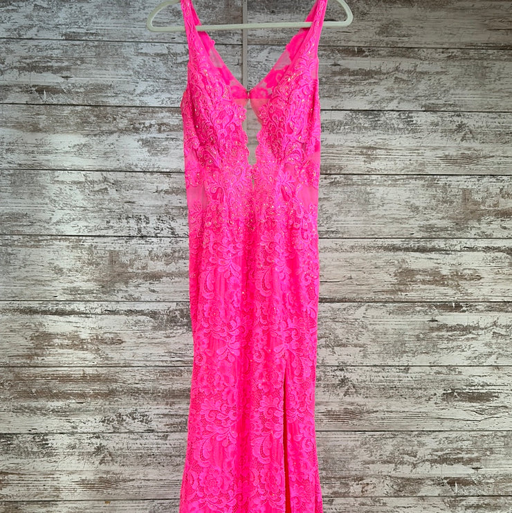 PINK SPARKLY LONG EVENING GOWN
