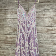 PURPLE/WHITE A LINE GOWN (NEW)