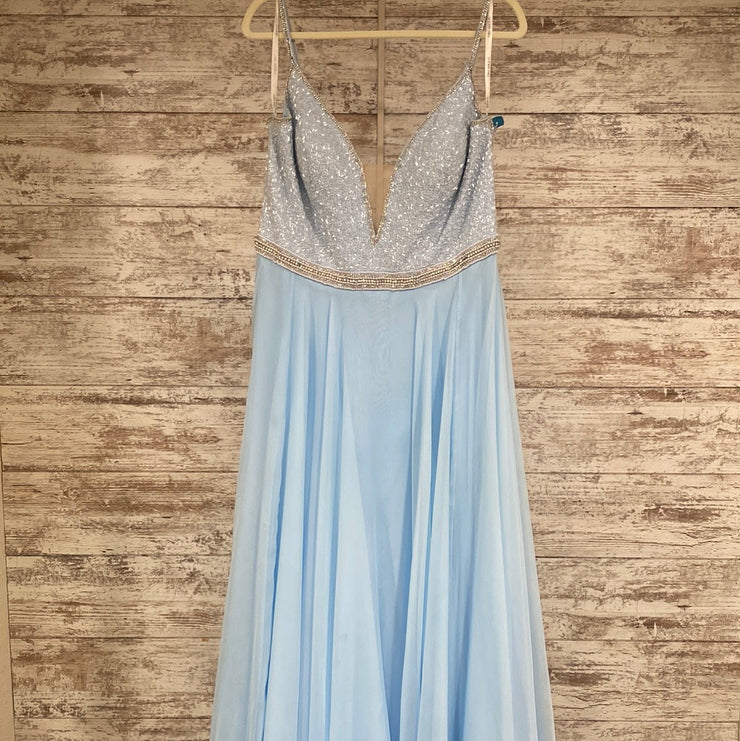 BLUE A LINE GOWN