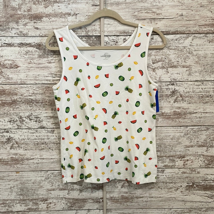 WHITE W/ FRUIT SLEEVELESS TOP