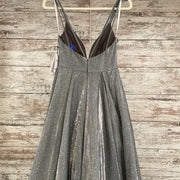 SILVER SPARKLY A LINE GOWN-NEW