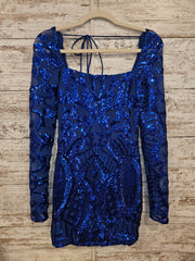 ROYAL BLUE SPARKLY SHORT DRESS