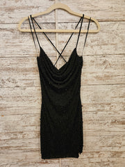 BLACK BEADED SHORT DRESS