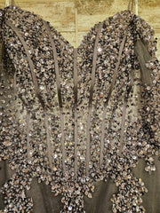 GRAY SPARKLY MERMAID GOWN