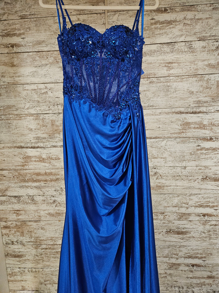 ROYAL BLUE LONG EVENING GOWN