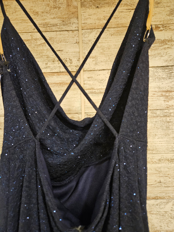 NAVY SPARKLY LONG DRESS