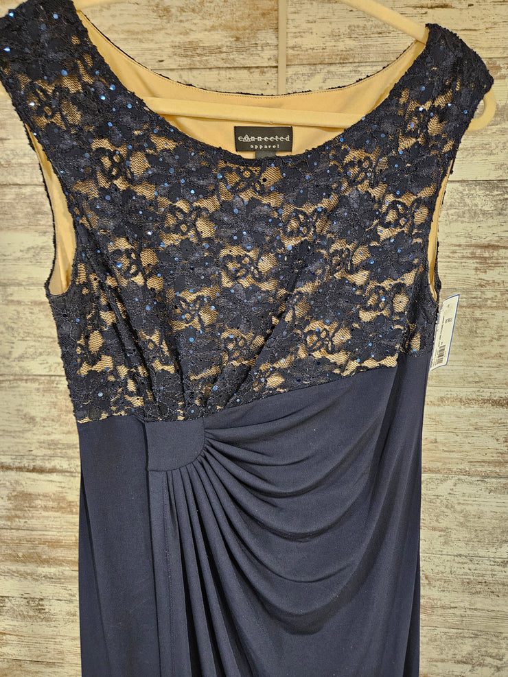 NAVY LONG EVENING GOWN