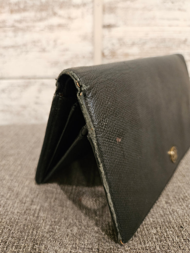 BLACK CAVIER LEATHER WALLE$595
