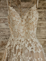 IVORY/FLORAL A LINE GOWN (NEW)