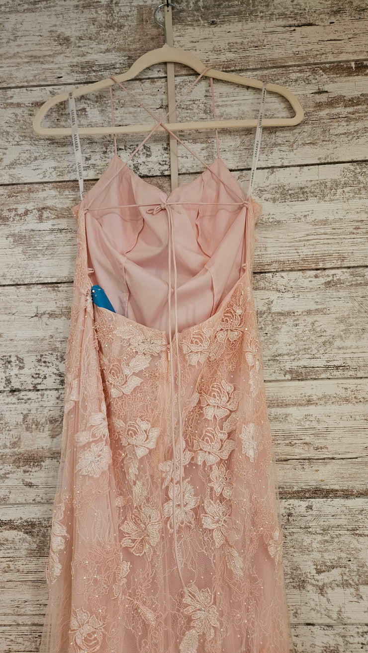 PINK/FLORAL LONG DRESS (NEW)