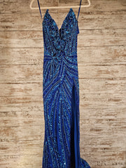 ROYAL BLUE SPARKLY LONG DRESS
