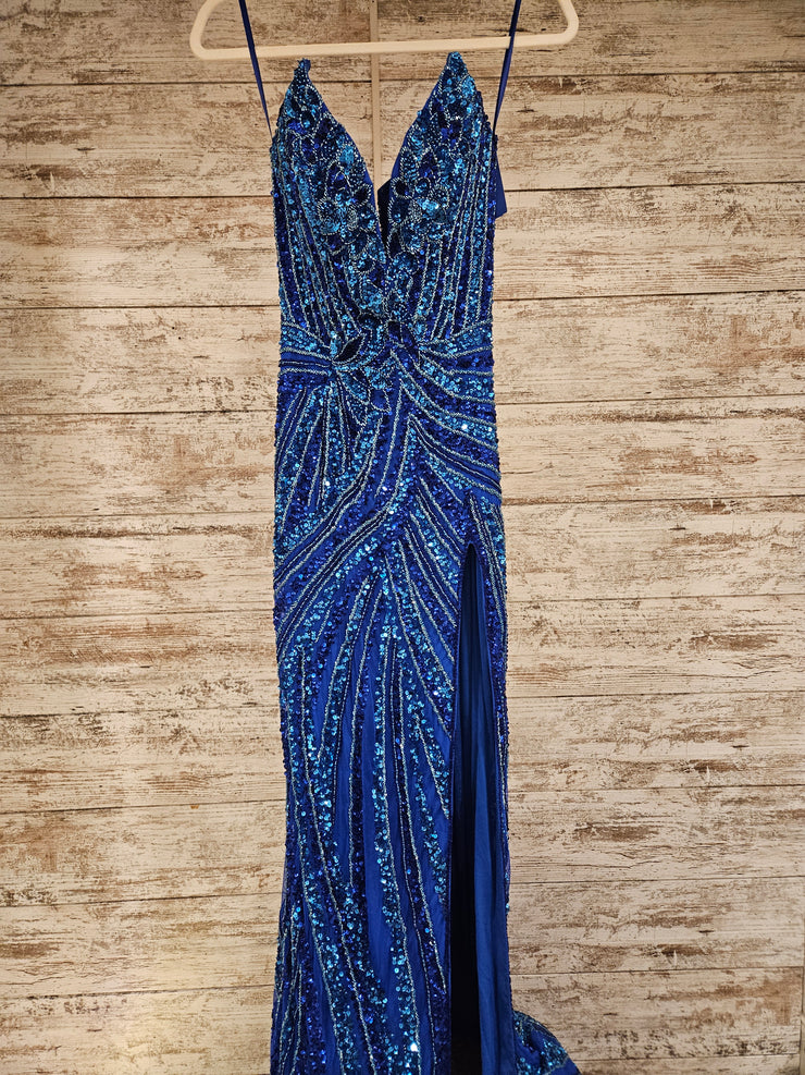 ROYAL BLUE SPARKLY LONG DRESS