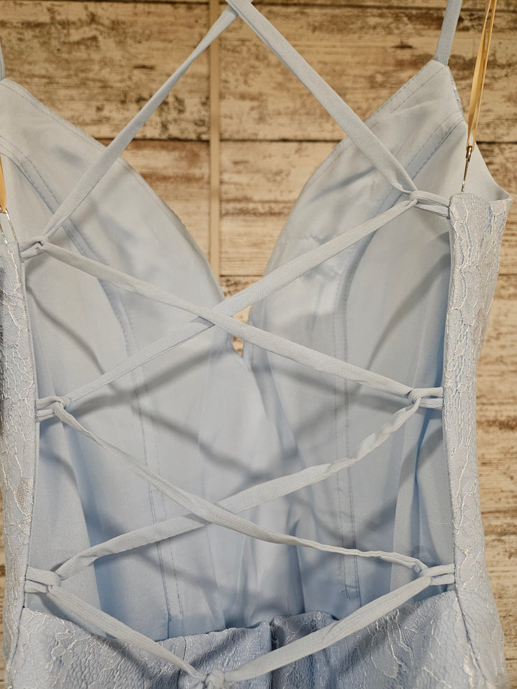 BLUE/FLORAL TIERED MERMAID-NEW