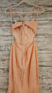 PEACH/FLORAL MERMAID GOWN-NEW