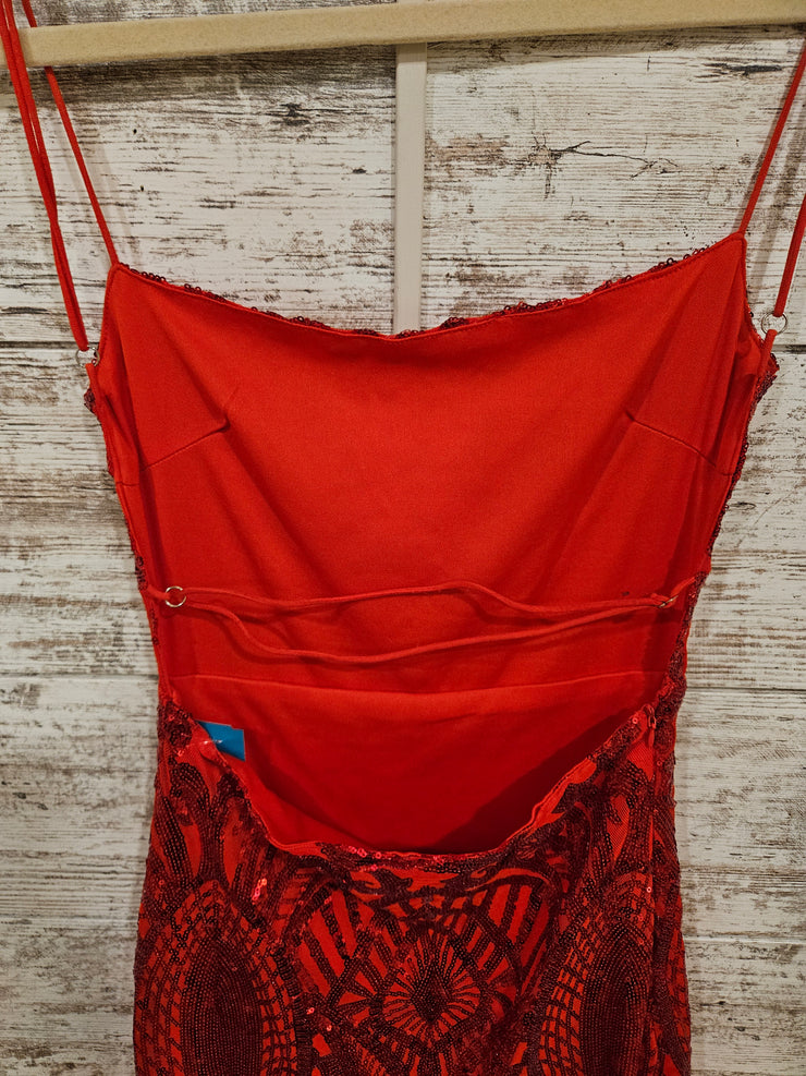 RED SPARKLY SHORT DRESS