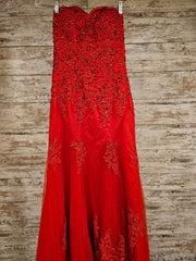 RED/FLORAL MERMAID GOWN
