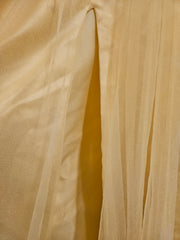 YELLOW/FLORAL A LINE GOWN