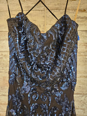 BLACK/NAVY SPARKLY LONG DRESS