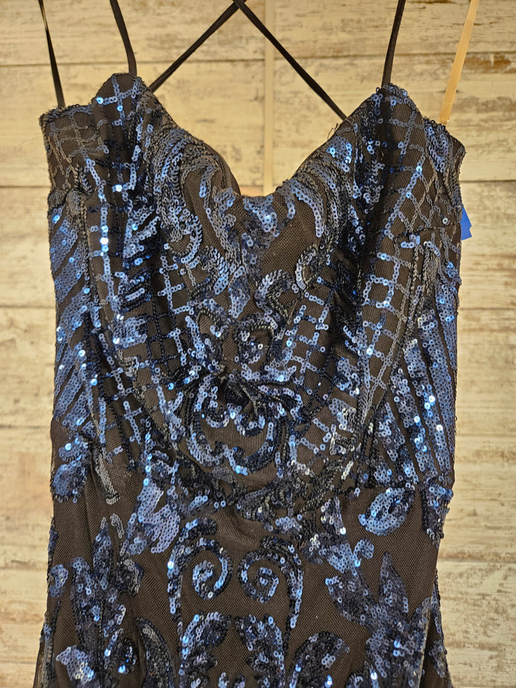BLACK/NAVY SPARKLY LONG DRESS