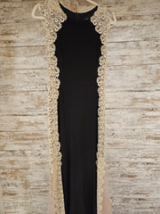 BLACK/GOLD LONG EVENING GOWN