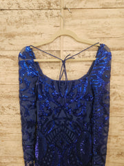 ROYAL BLUE SPARKLY SHORT DRESS