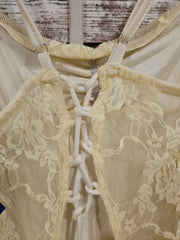 YELLOW LACE SHORT DRESS