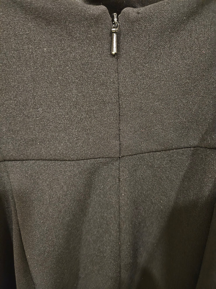 BLACK SIDE FRINGE SHORT DRESS