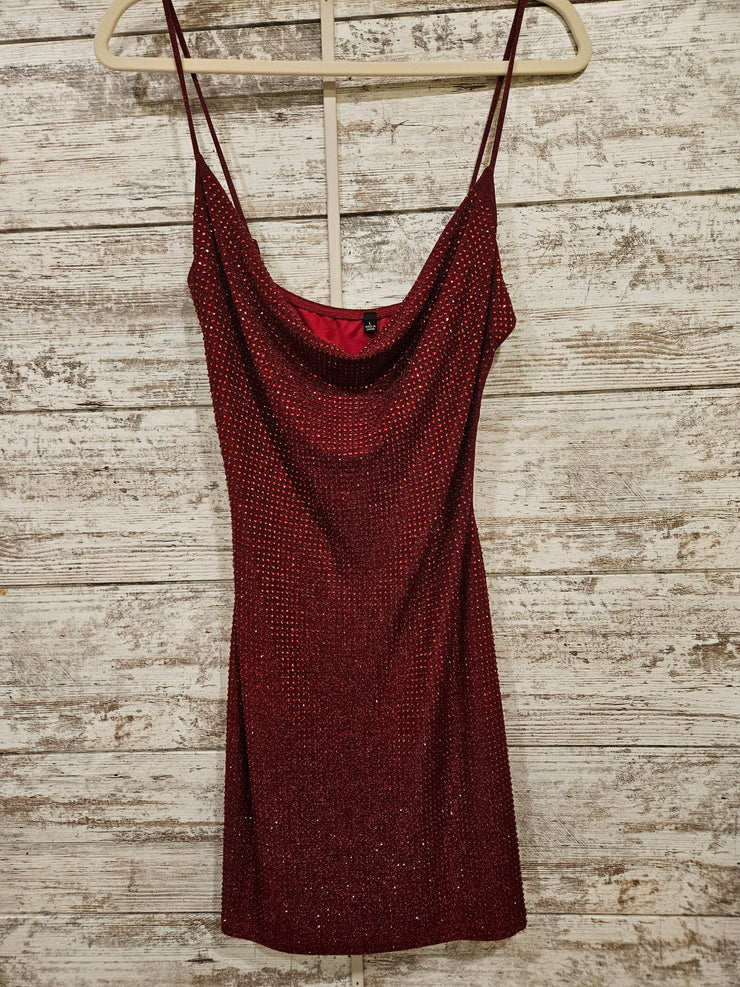 RED SPARKLY SHORT DRESS