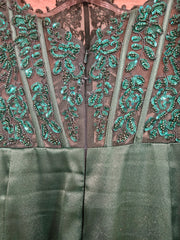 GREEN LONG EVENING GOWN