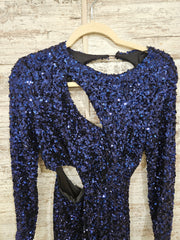 NAVY SPARKLY SHORT DRESS