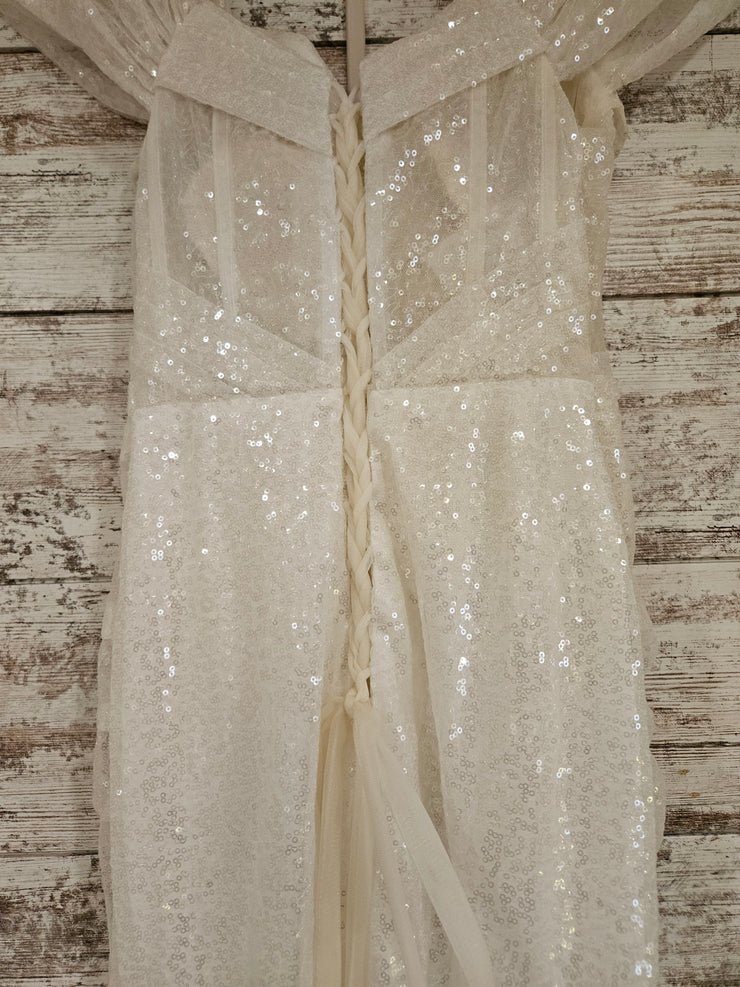 WHITE SPARKLY LONG DRESS (NEW)