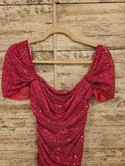 PINK SPARKLY SHORT DRESS (NEW)