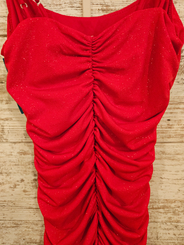 RED SPARKLY SHORT DRESS